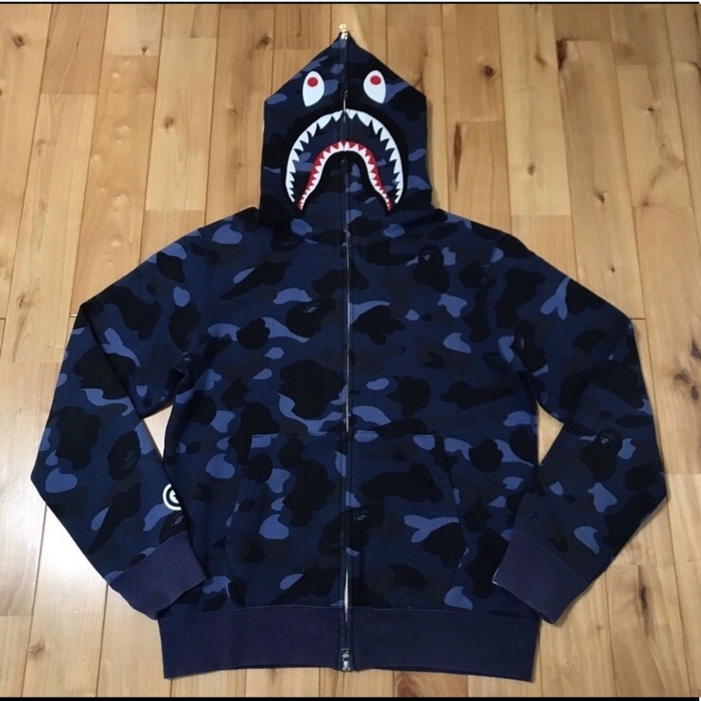 Bape WGM Shark Hoodie (Blue)